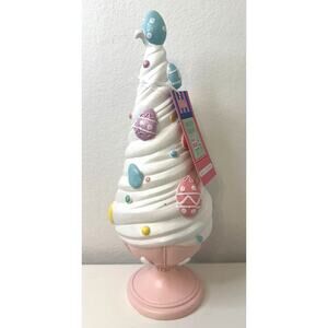 Sweet Treats PASTEL Easter Egg MACARON Tree - Glitter Egg Topper Pink Pedestal